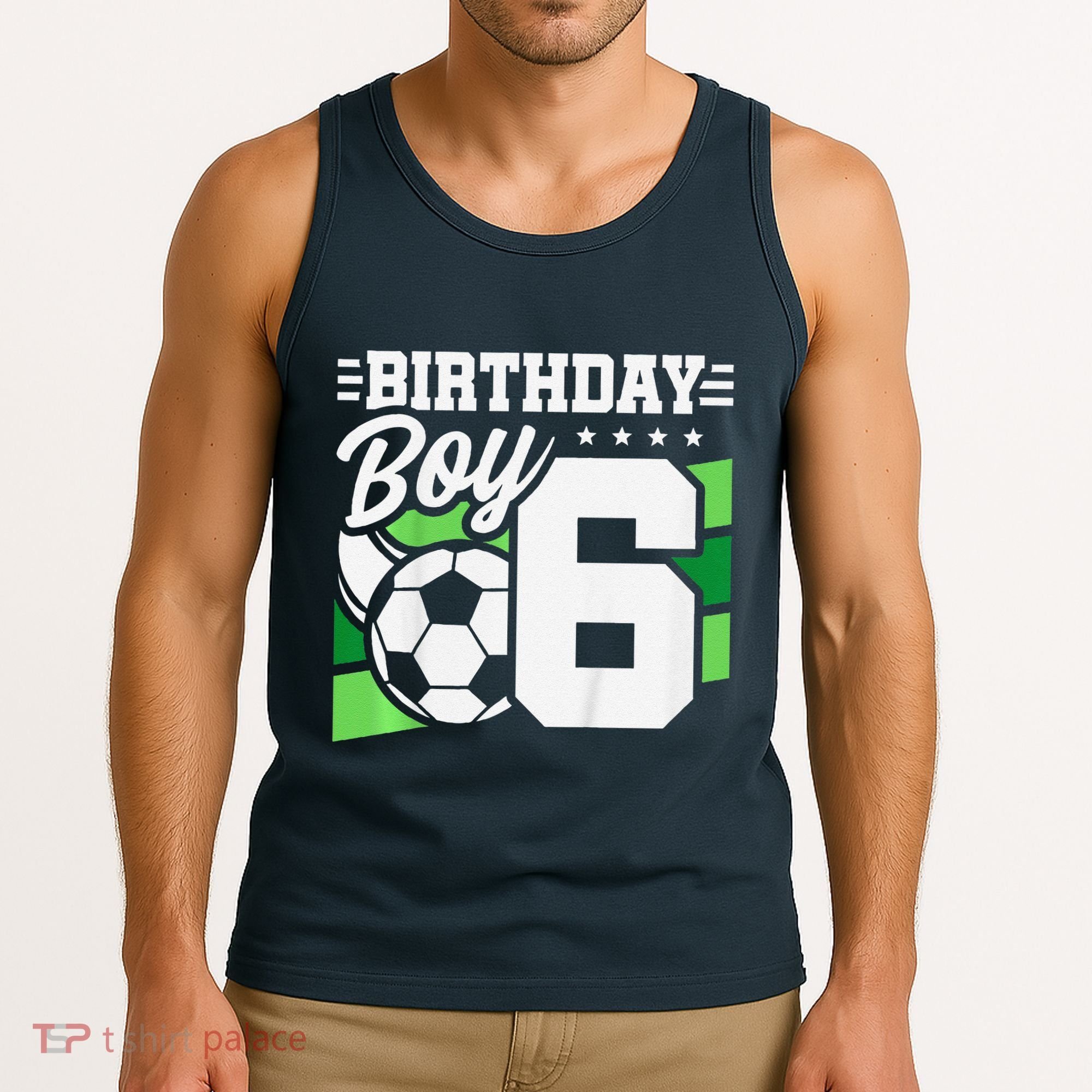 Soccer Birthday Party 6 Year Old Boy 6th Birthday Tank Top