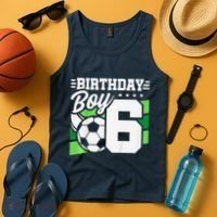Soccer Birthday Party 6 Year Old Boy 6th Birthday Tank Top thumb 4