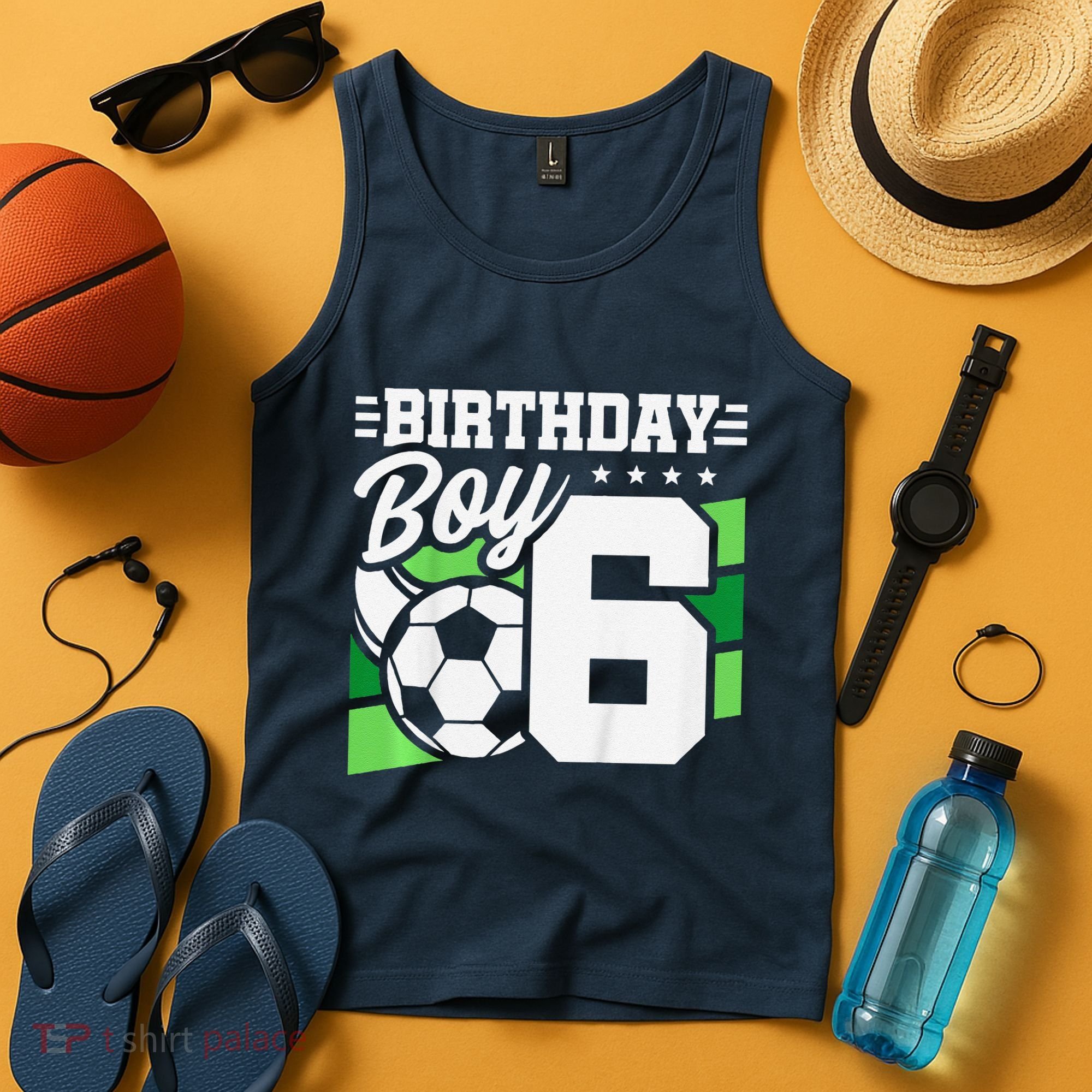Soccer Birthday Party 6 Year Old Boy 6th Birthday Tank Top