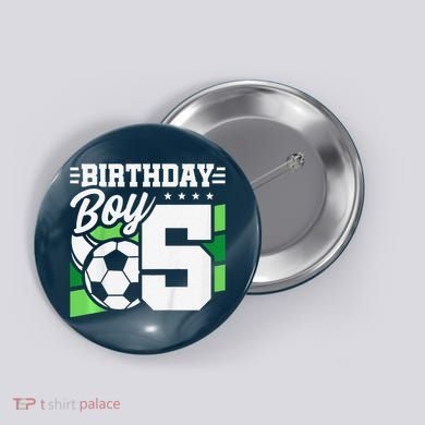 Soccer Birthday Party 5 Year Old Boy 5th Birthday Button