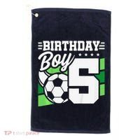 Soccer Birthday Party 5 Year Old Boy 5th Birthday Golf Towel thumb 0