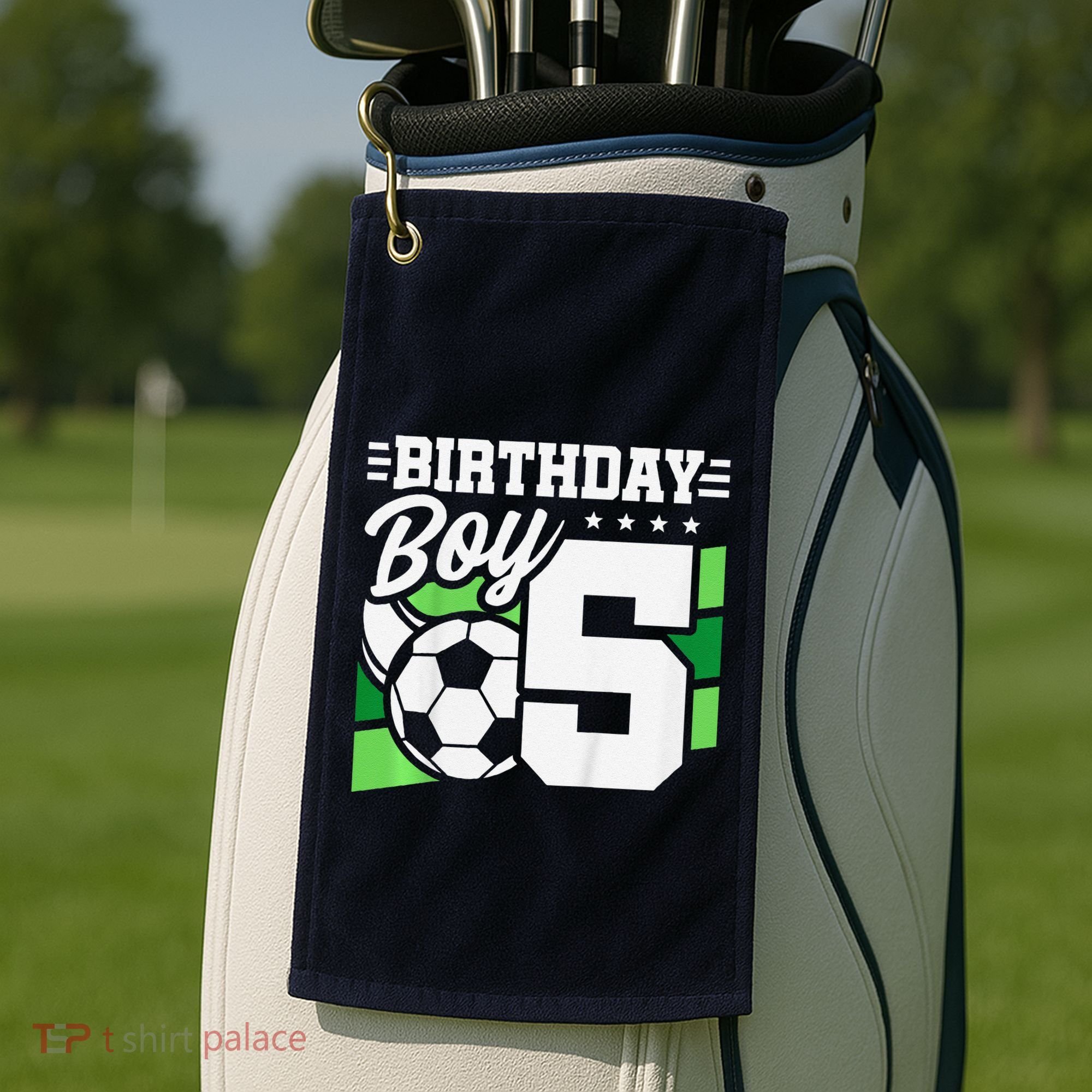Soccer Birthday Party 5 Year Old Boy 5th Birthday Golf Towel