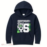 Soccer Birthday Party 5 Year Old Boy 5th Birthday Kids Hoodie thumb 0