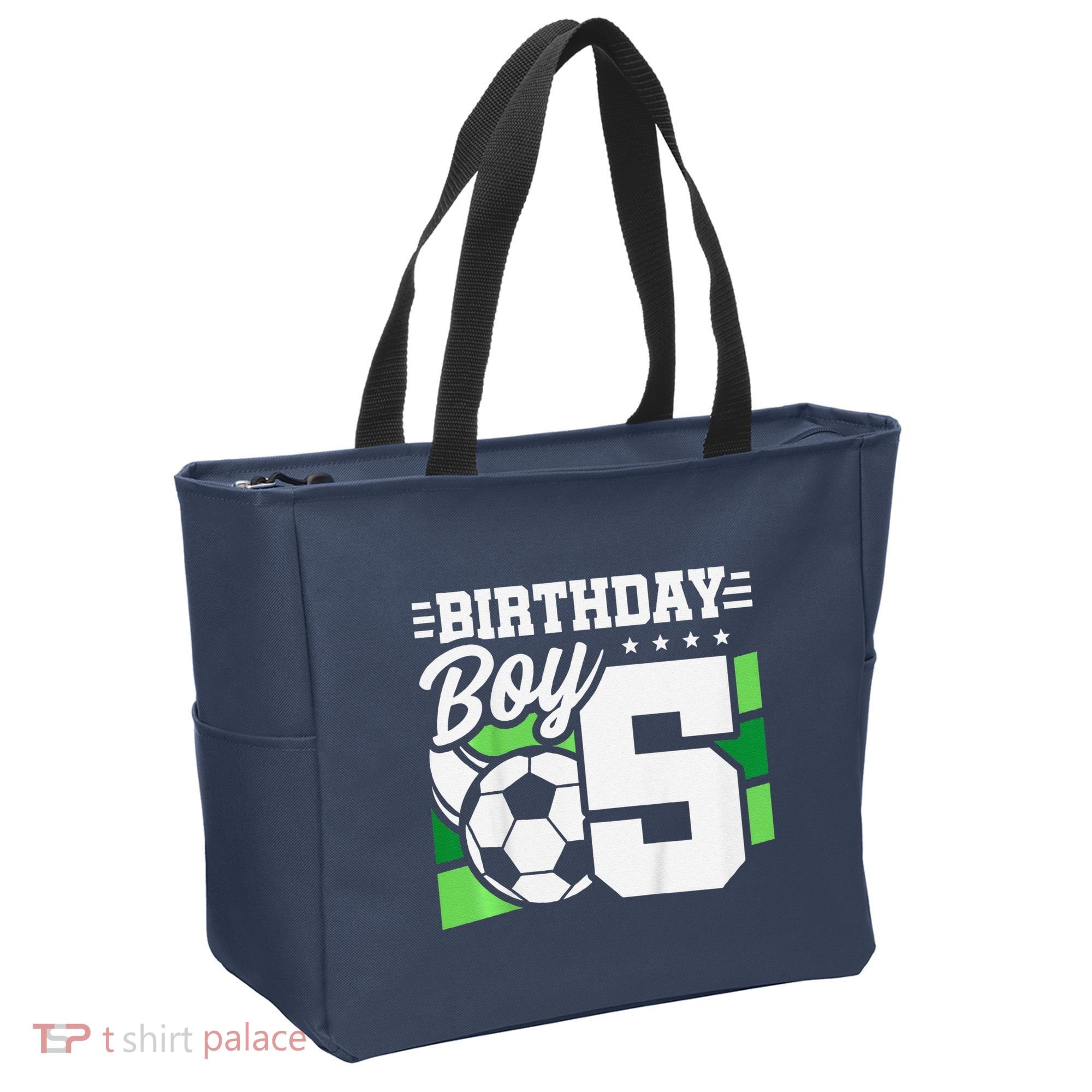 Soccer Birthday Party 5 Year Old Boy 5th Birthday Tote Bag