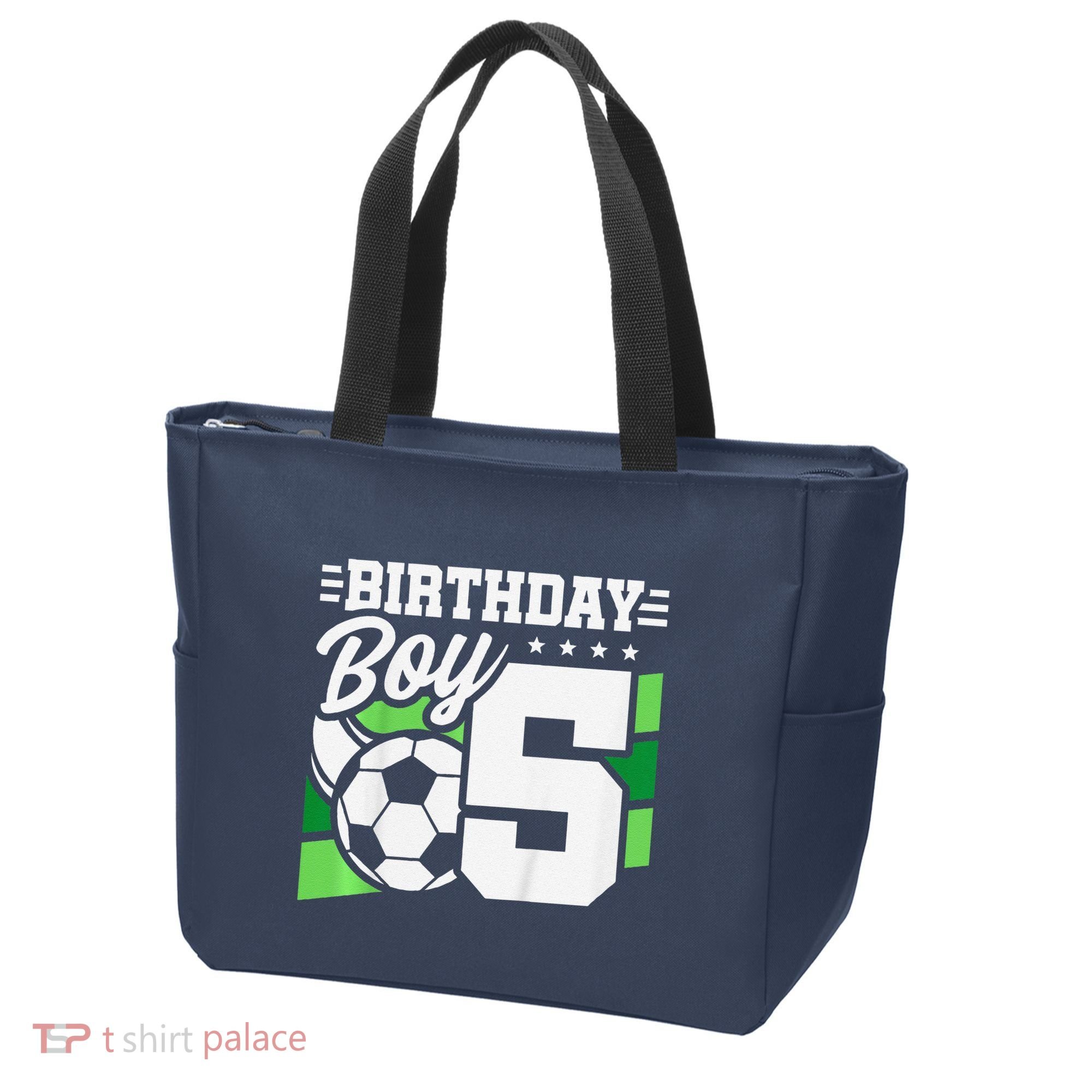 Soccer Birthday Party 5 Year Old Boy 5th Birthday Tote Bag
