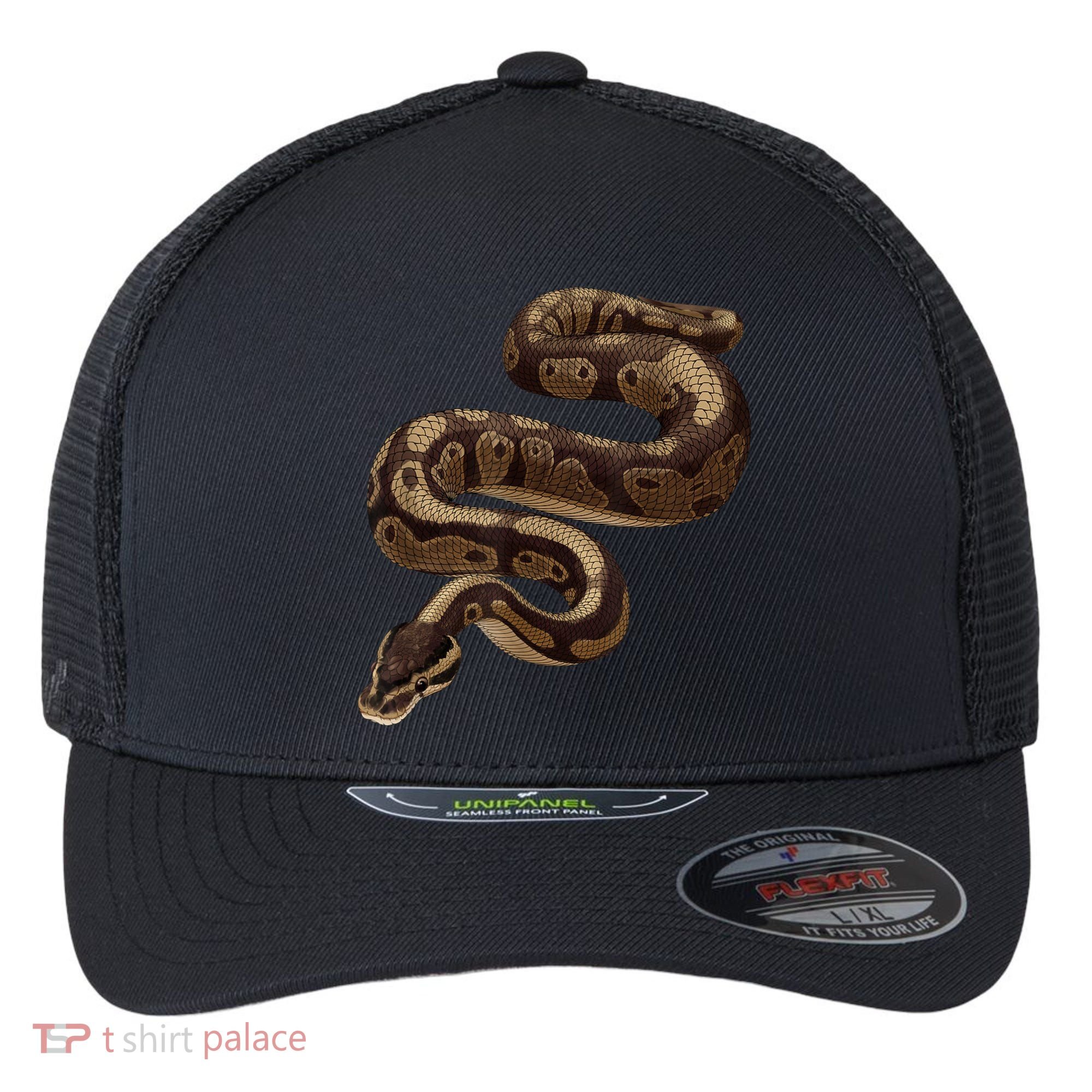 Snake Ball Python Flexfit Unipanel Trucker Cap