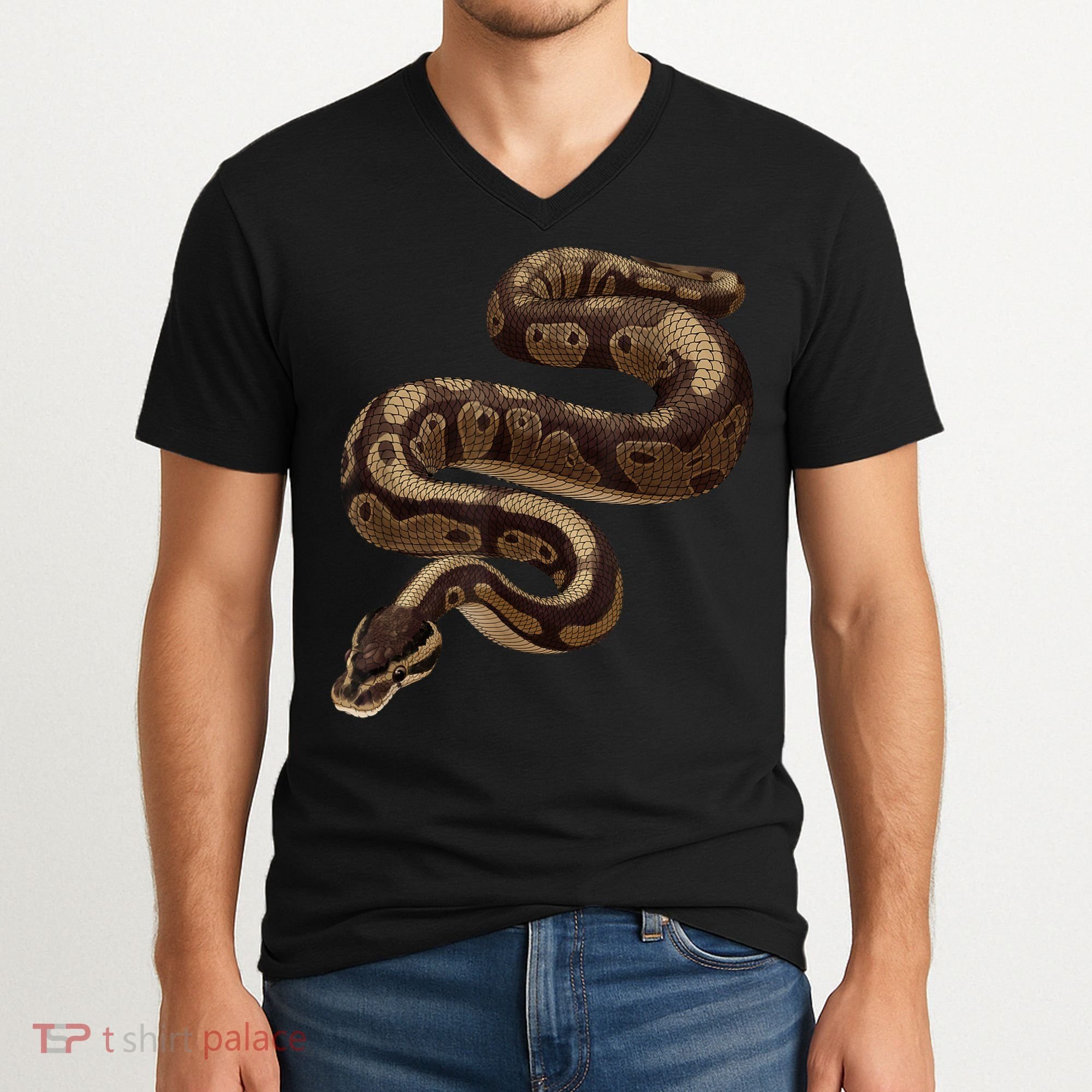 Snake Ball Python V-Neck T-Shirt