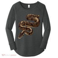 Snake Ball Python Women's Perfect Tri Tunic Long Sleeve Shirt thumb 0