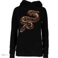 Snake Ball Python Womens Funnel Neck Pullover Hood thumb 0