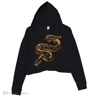 Snake Ball Python Crop Fleece Hoodie