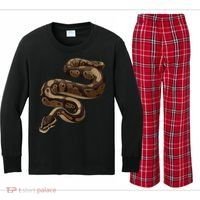 Snake Ball Python Kids Long Sleeve Plaid Pajama Set thumb 0