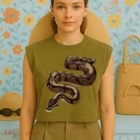 Snake Ball Python Garment-Dyed Women's Muscle Tee thumb 4