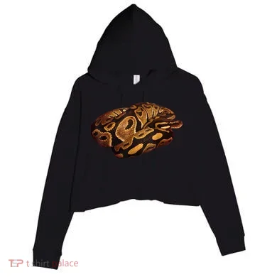 Snake Ball Python Tee Crop Fleece Hoodie