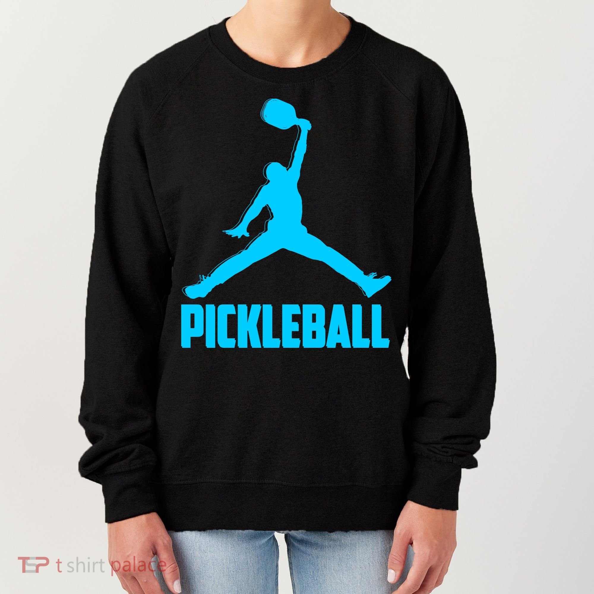 Sky Blue Pickleball Sports Logo Women's Sweatshirt