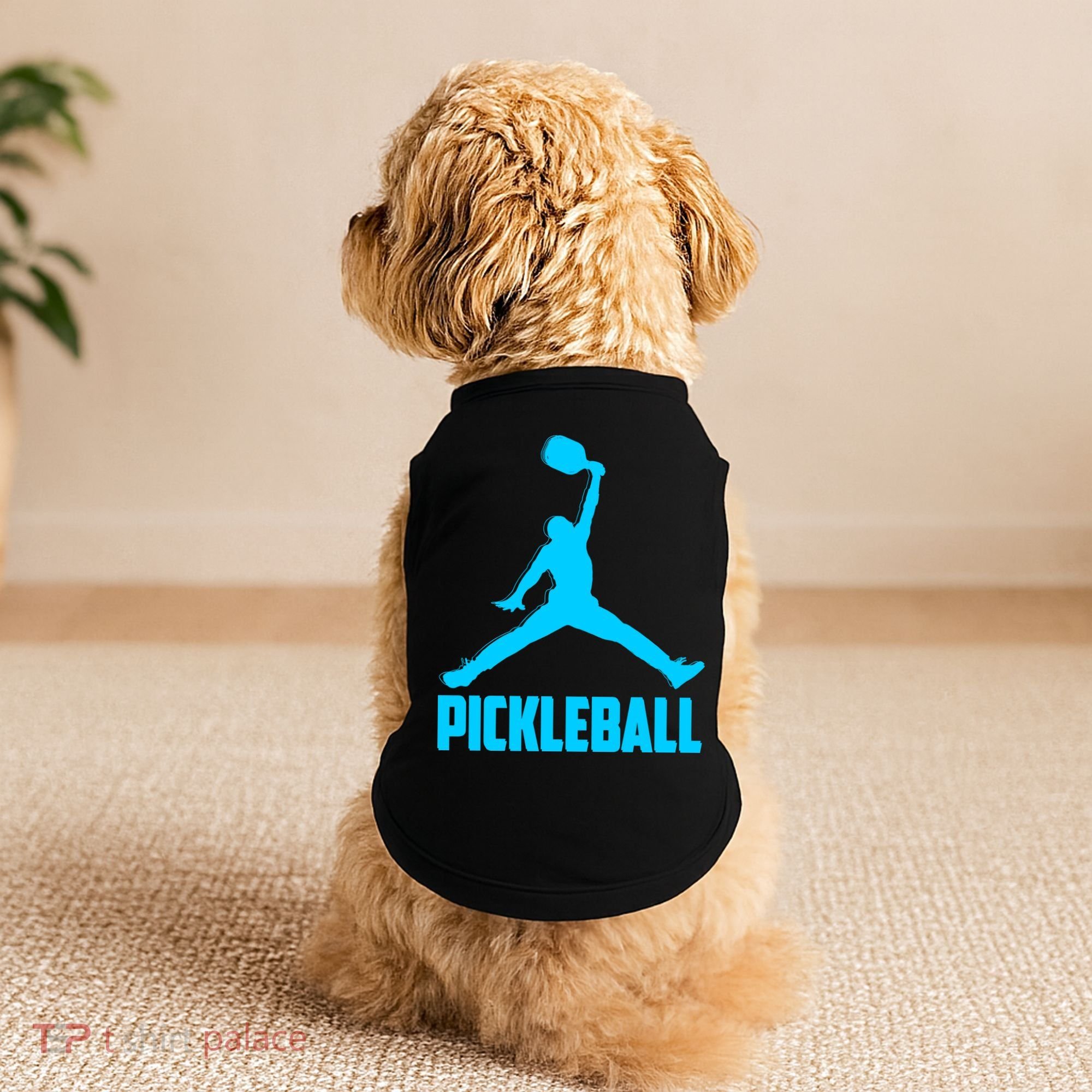 Sky Blue Pickleball Sports Logo Doggie Tank