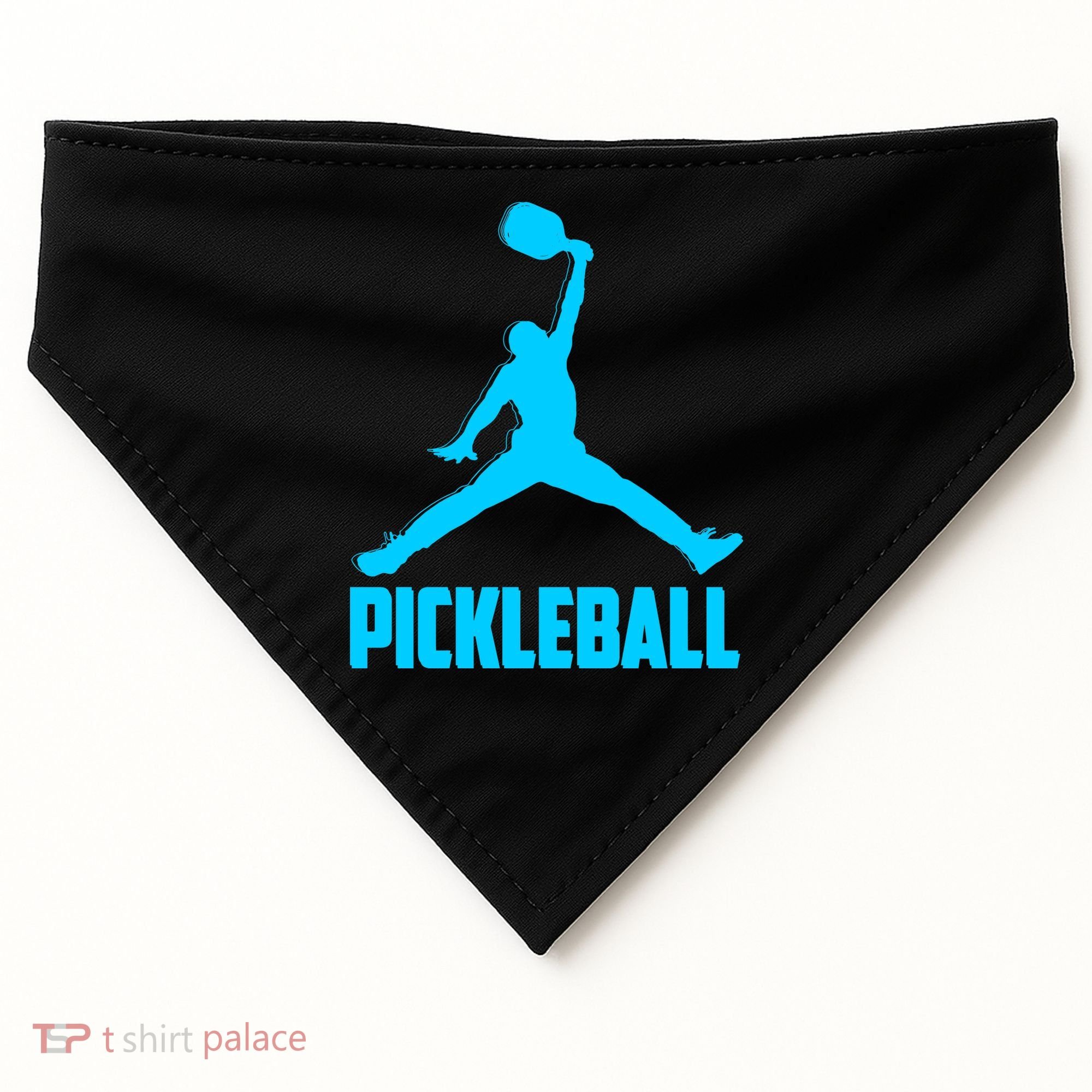 Sky Blue Pickleball Sports Logo USA-Made Doggie Bandana