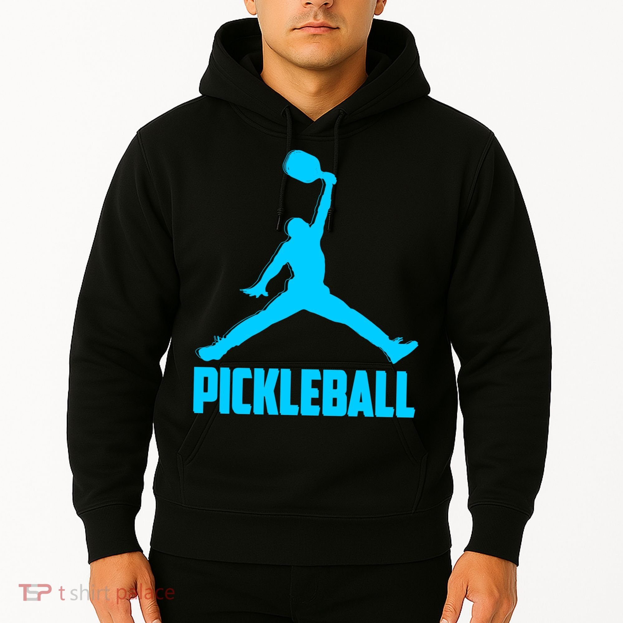 Sky Blue Pickleball Sports Logo Hoodie