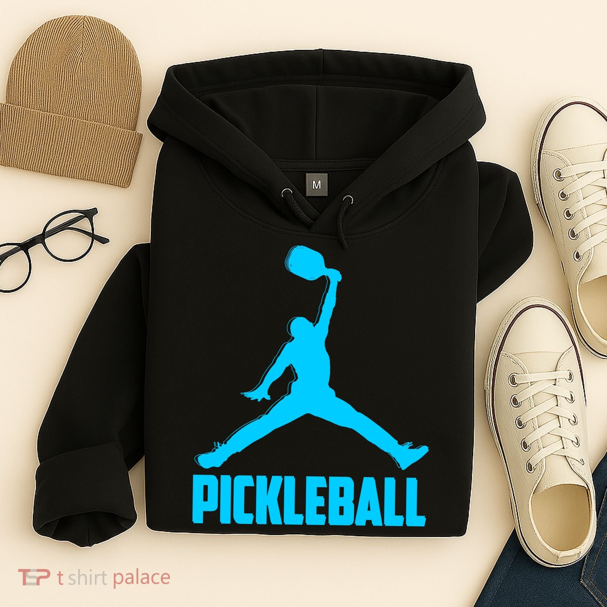 Sky Blue Pickleball Sports Logo Hoodie