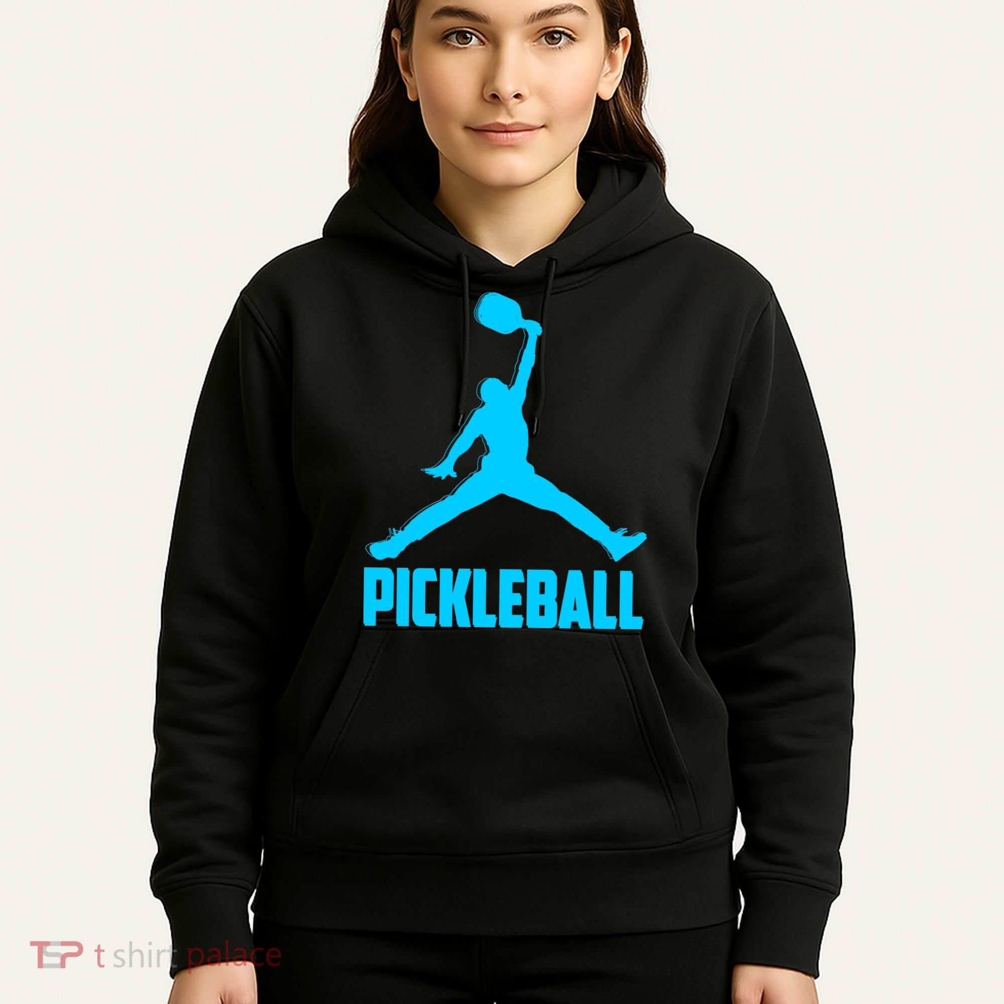 Sky Blue Pickleball Sports Logo Hoodie