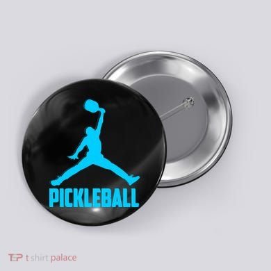 Sky Blue Pickleball Sports Logo Button