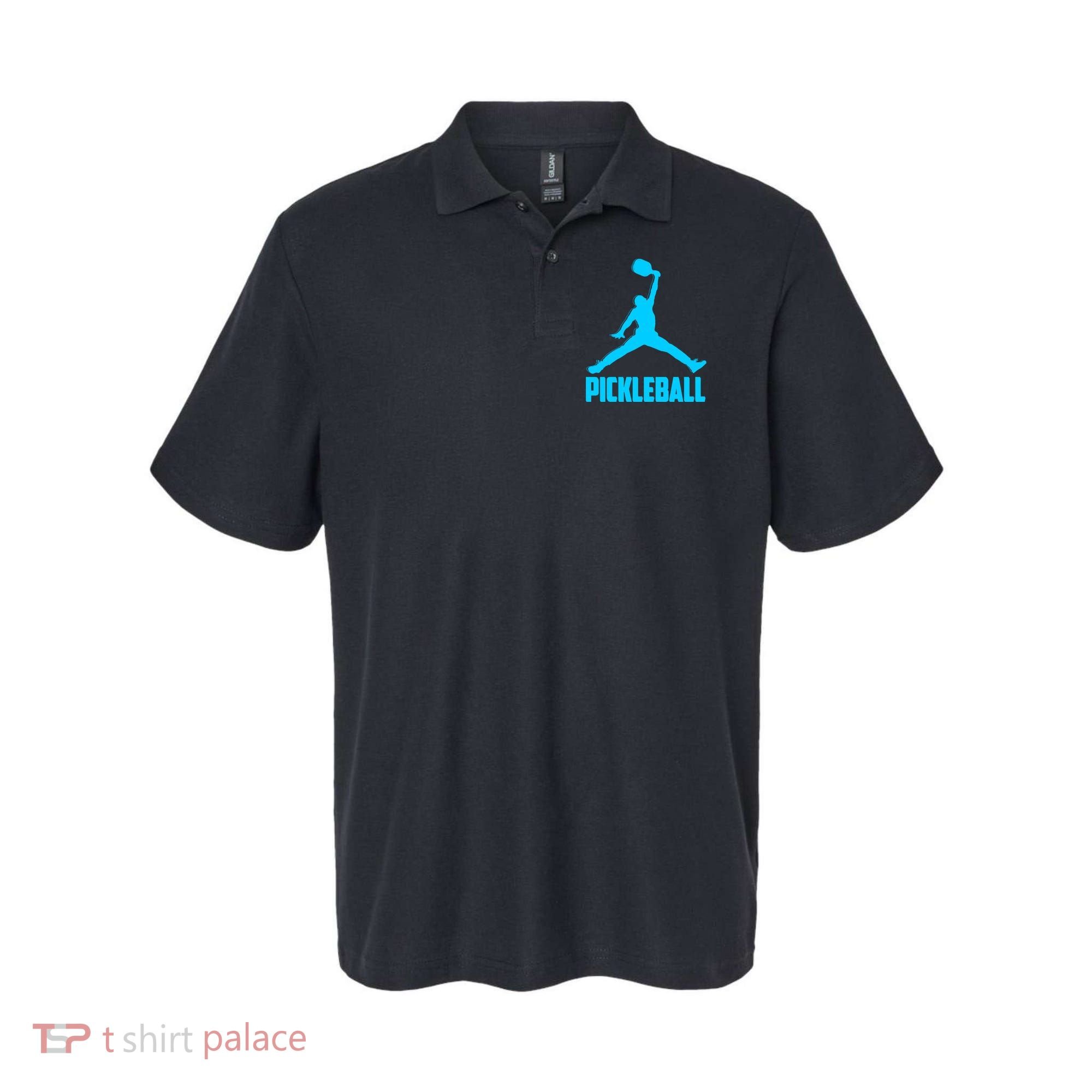Sky Blue Pickleball Sports Logo Polo