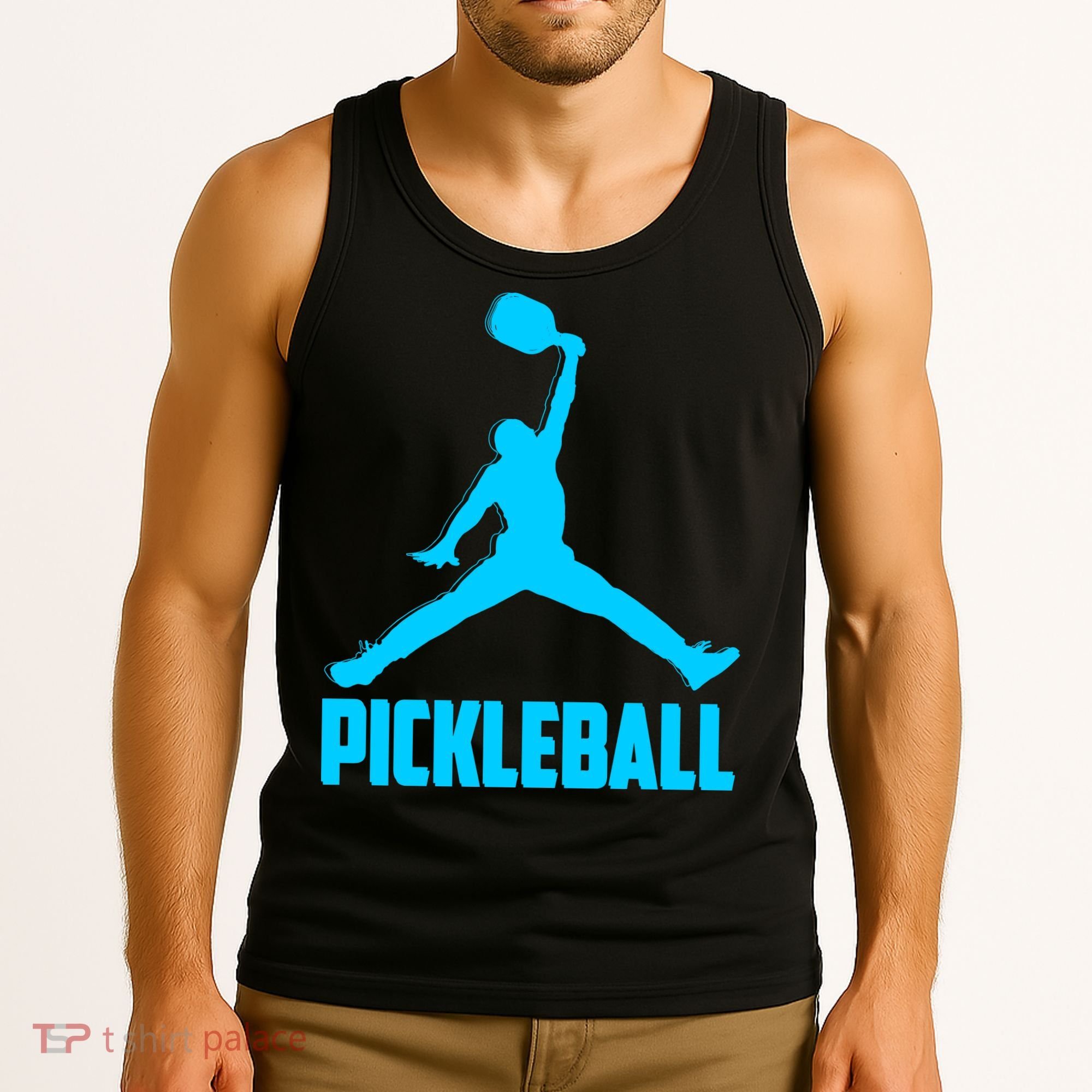 Sky Blue Pickleball Sports Logo Tank Top