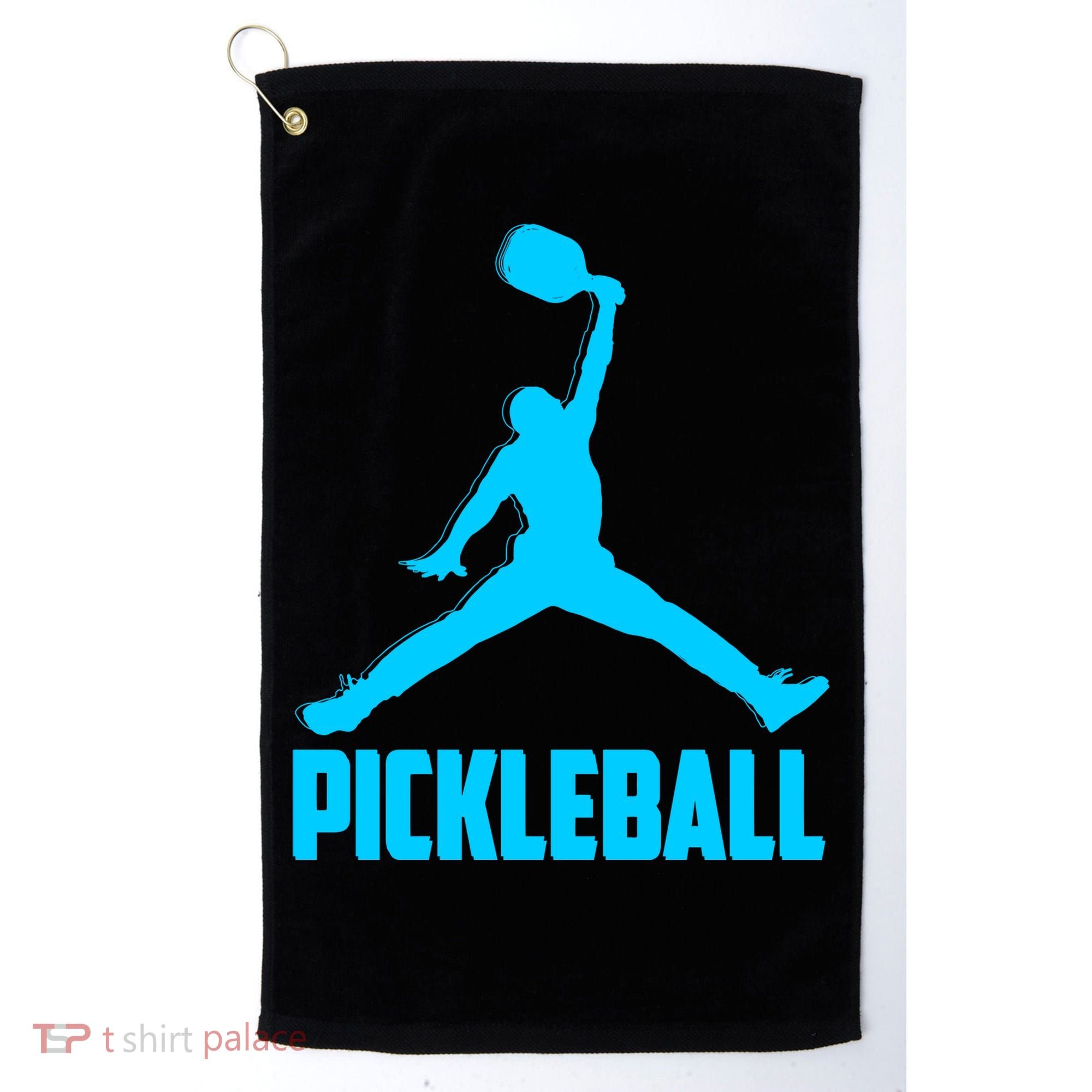 Sky Blue Pickleball Sports Logo Golf Towel