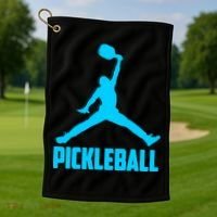 Sky Blue Pickleball Sports Logo Golf Towel thumb 1