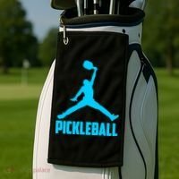 Sky Blue Pickleball Sports Logo Golf Towel thumb 2