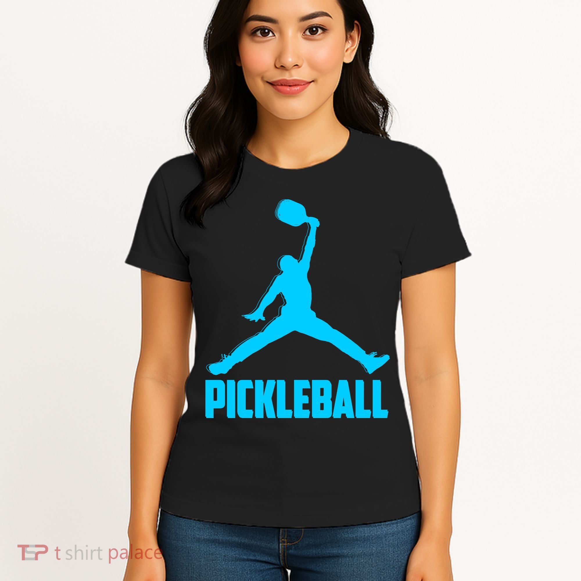 Sky Blue Pickleball Sports Logo Women's T-Shirt