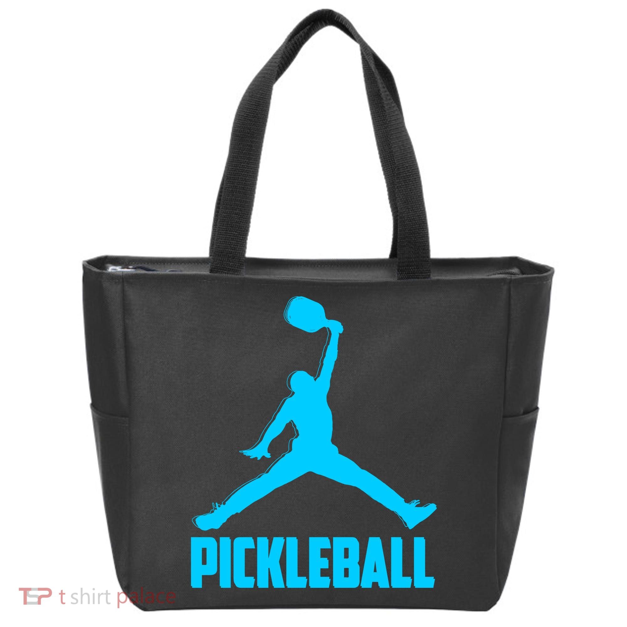 Sky Blue Pickleball Sports Logo Tote Bag