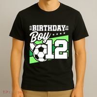 Soccer Birthday Party 12 Year Old 12th Birthday T-Shirt thumb 3