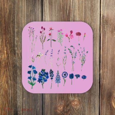 Subtle Bi Pride Bisexual Flowers Flag Discreet Pride Apparel Coaster
