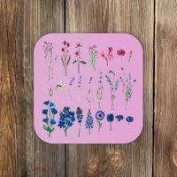 Subtle Bi Pride Bisexual Flowers Flag Discreet Pride Apparel Coaster thumb 0