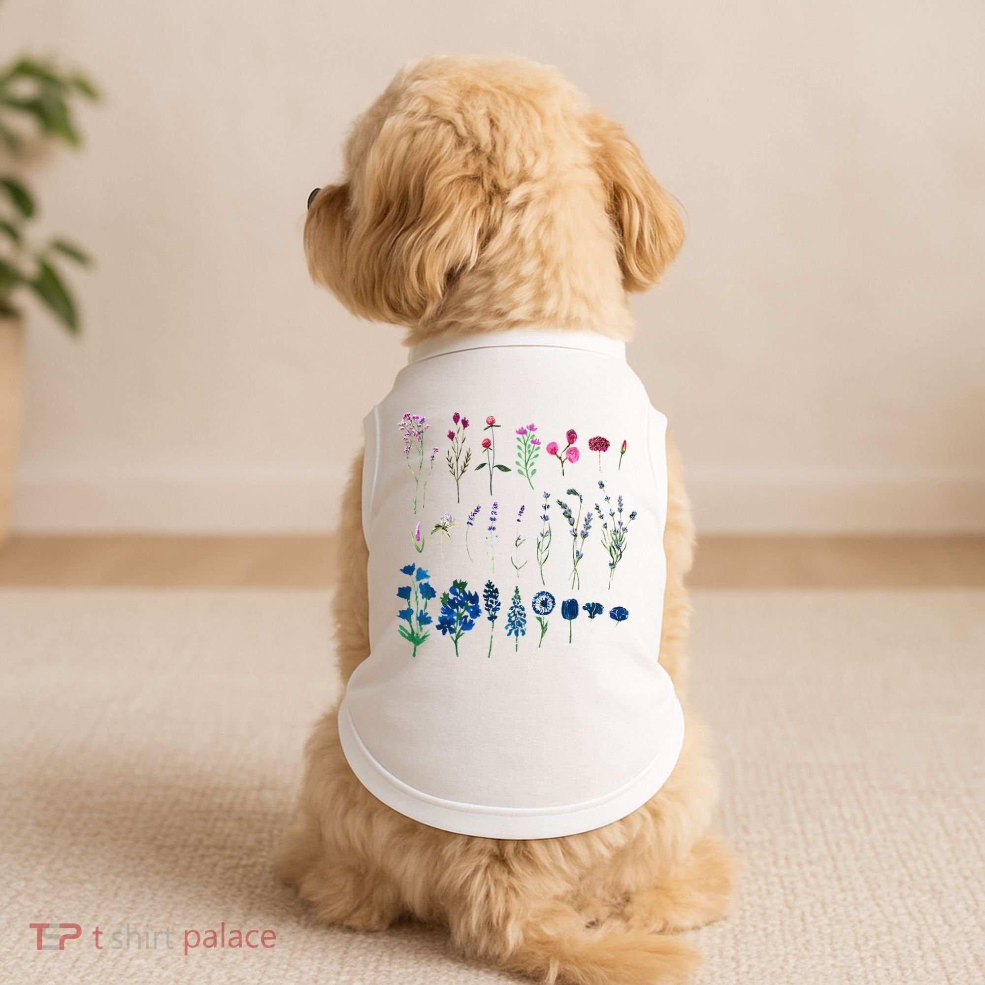Subtle Bi Pride Bisexual Flowers Flag Discreet Pride Apparel Doggie Tank