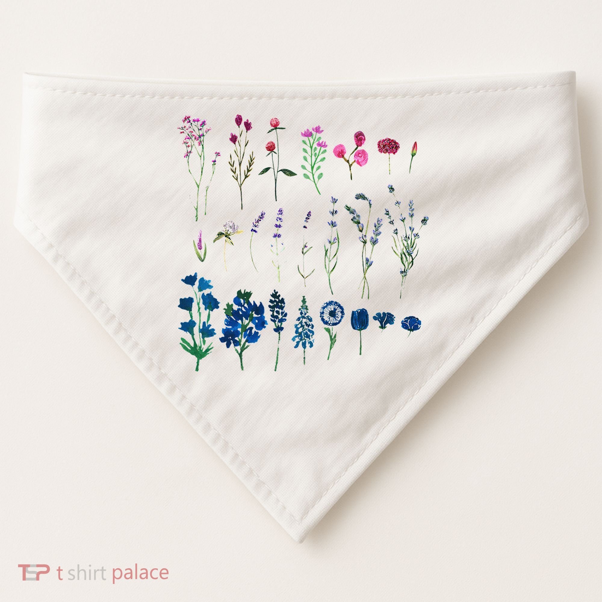 Subtle Bi Pride Bisexual Flowers Flag Discreet Pride Apparel USA-Made Doggie Bandana