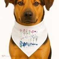 Subtle Bi Pride Bisexual Flowers Flag Discreet Pride Apparel USA-Made Doggie Bandana thumb 1
