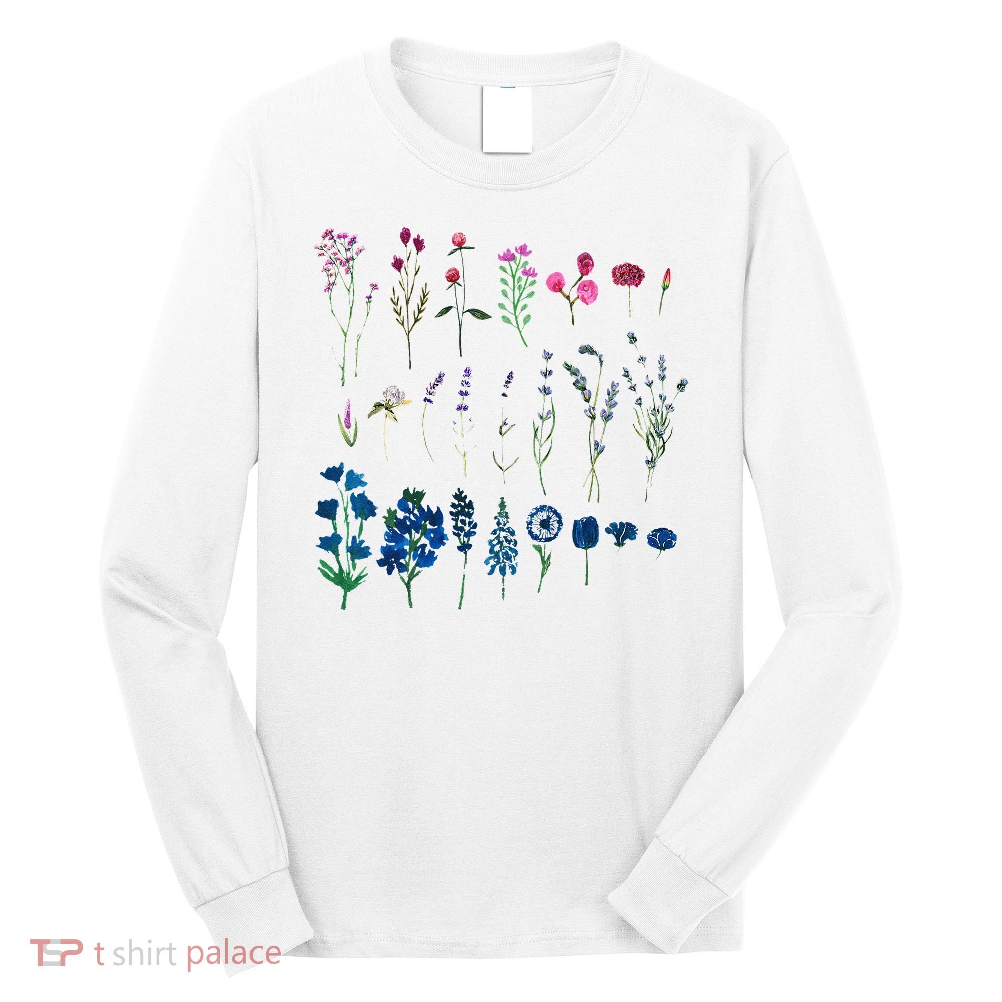Subtle Bi Pride Bisexual Flowers Flag Discreet Pride Apparel Long Sleeve Shirt