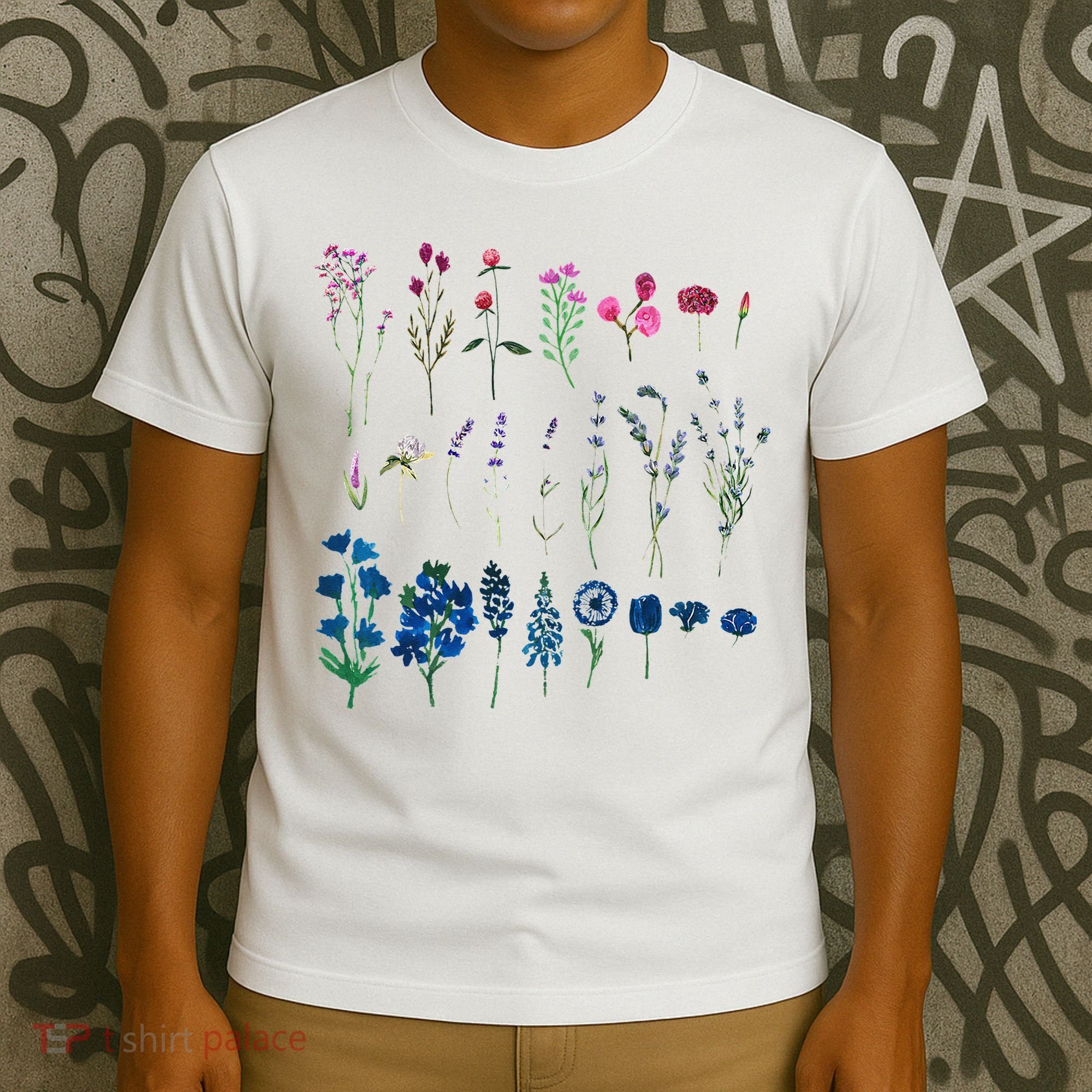 Subtle Bi Pride Bisexual Flowers Flag Discreet Pride Apparel T-Shirt