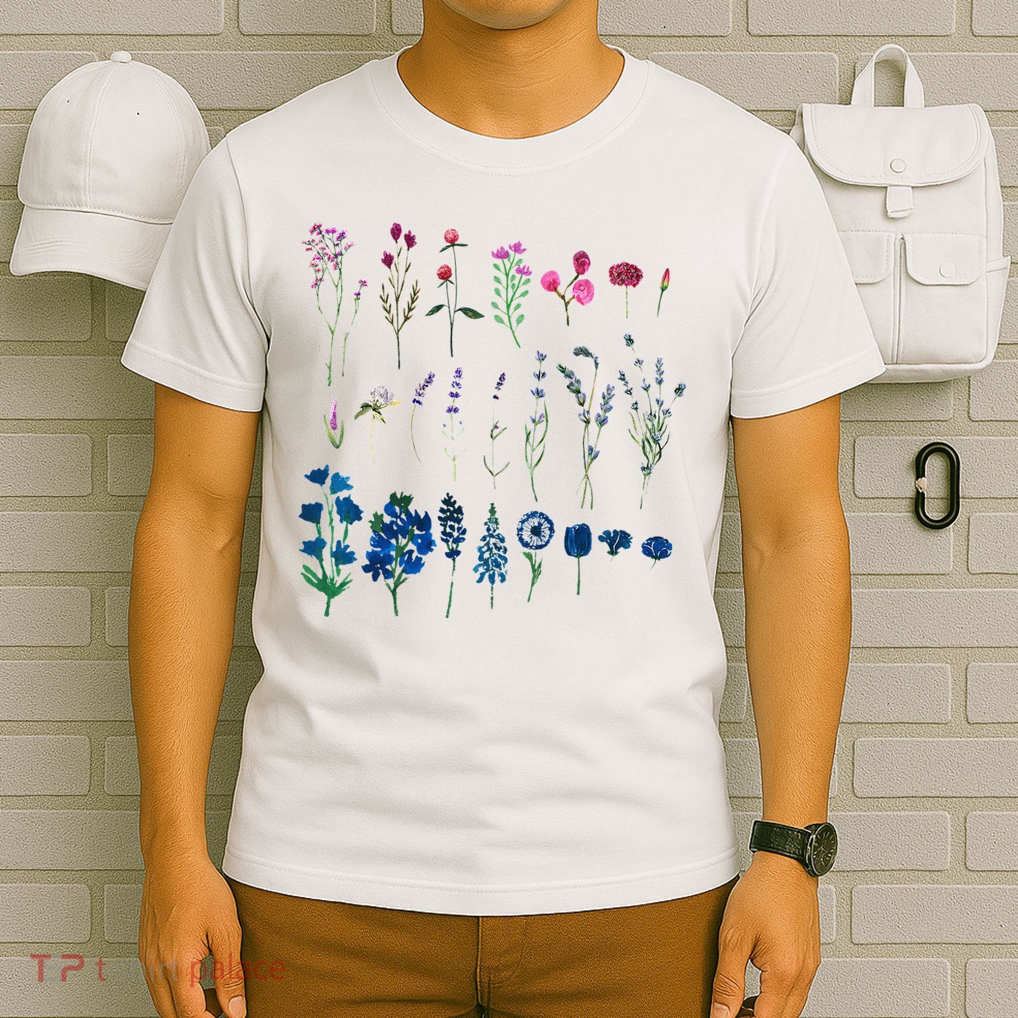 Subtle Bi Pride Bisexual Flowers Flag Discreet Pride Apparel T-Shirt