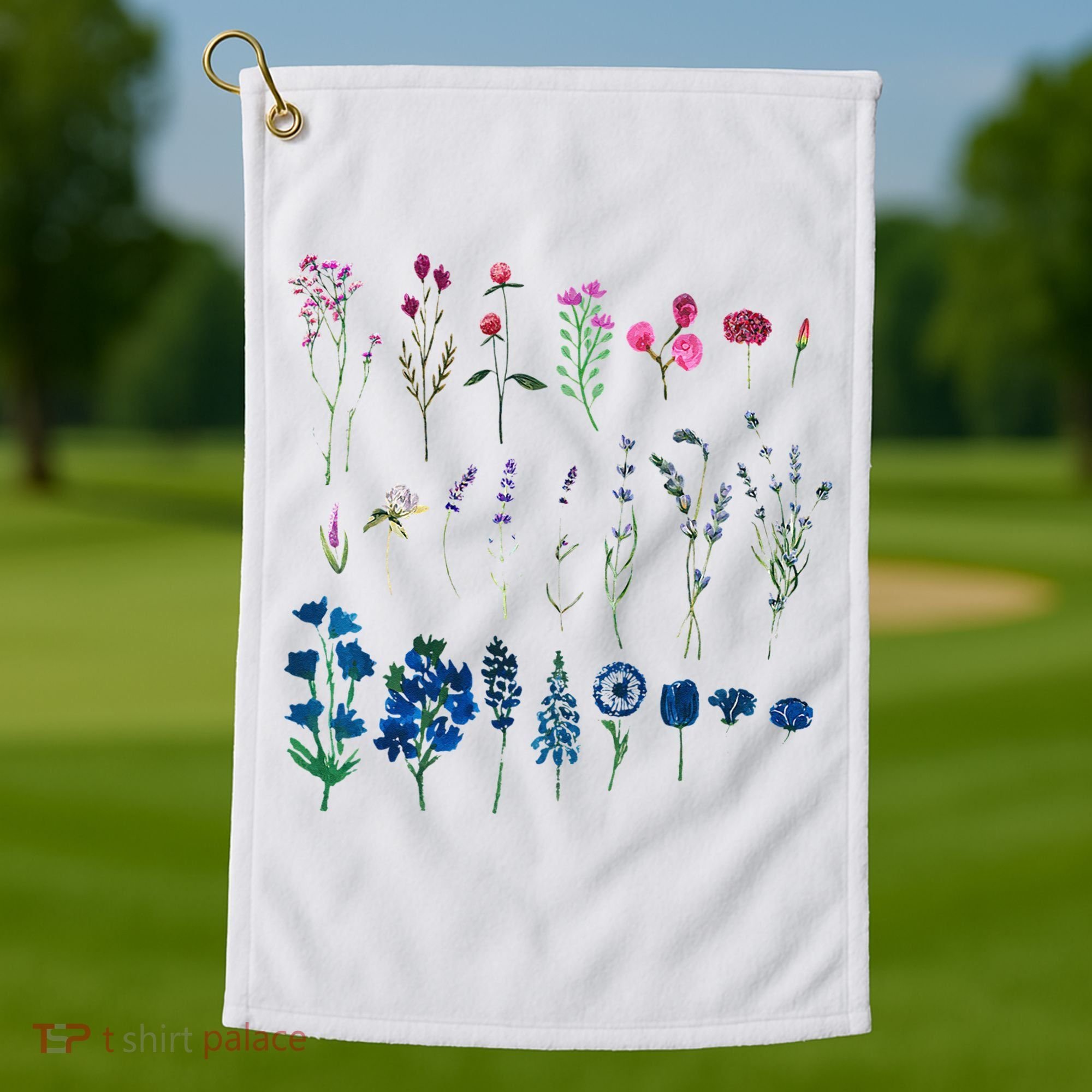 Subtle Bi Pride Bisexual Flowers Flag Discreet Pride Apparel Golf Towel