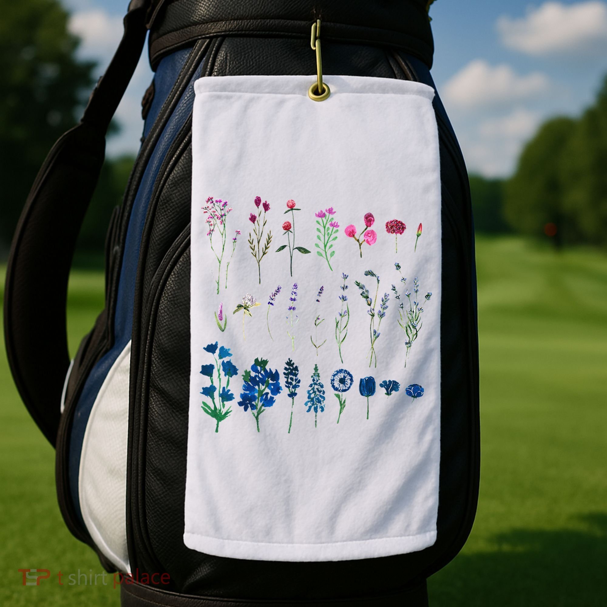 Subtle Bi Pride Bisexual Flowers Flag Discreet Pride Apparel Golf Towel