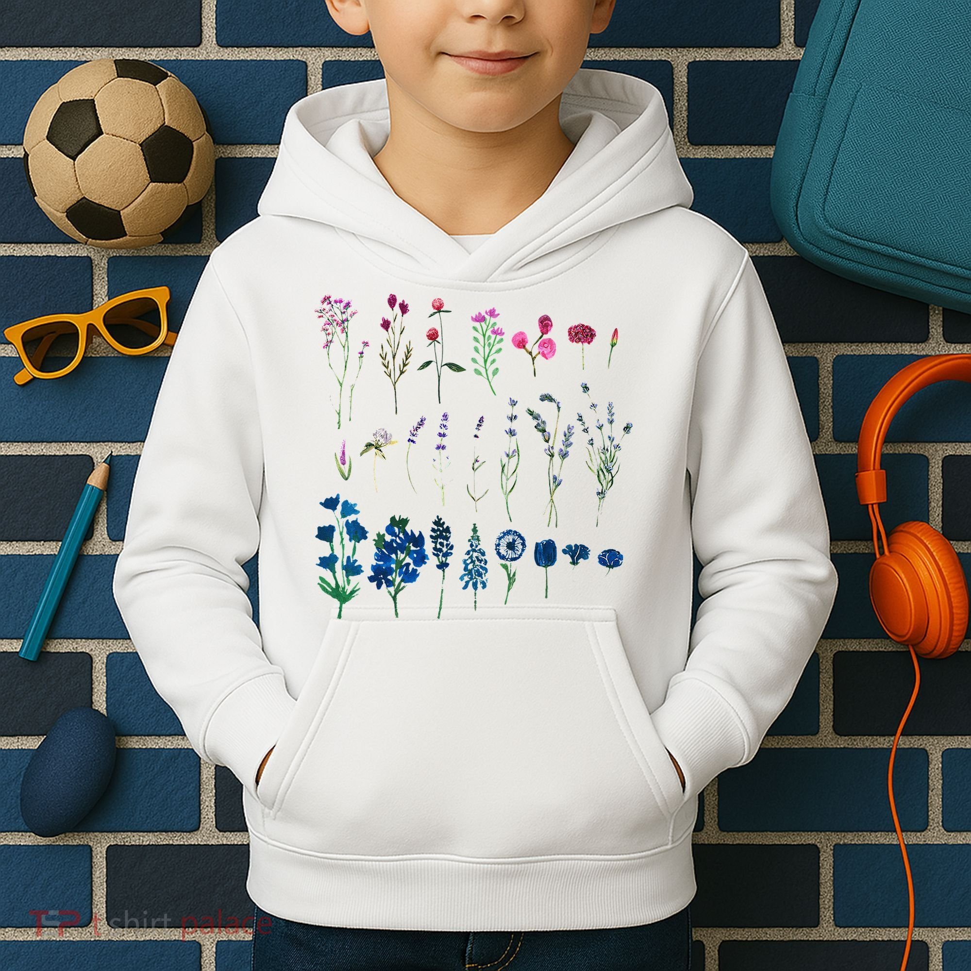 Subtle Bi Pride Bisexual Flowers Flag Discreet Pride Apparel Kids Hoodie