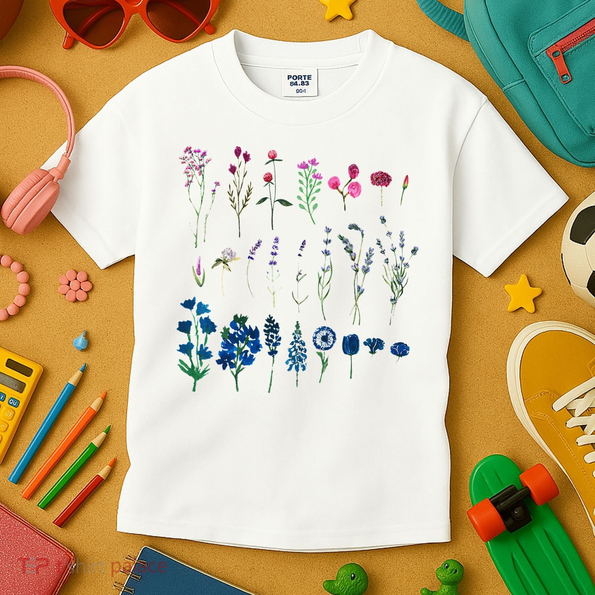 Subtle Bi Pride Bisexual Flowers Flag Discreet Pride Apparel Kids T-Shirt