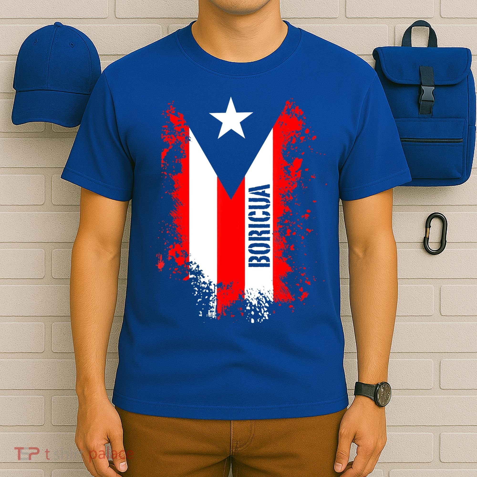 Splattered Boricua Puerto Rican Shirt Puerto Rico Flag Retro T-Shirt