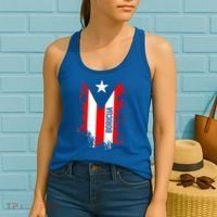 Splattered Boricua Puerto Rican Shirt Puerto Rico Flag Retro Women's Tank Top thumb 2