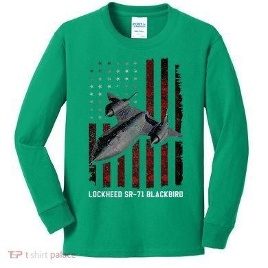 Sr71 Blackbird Plane Kids Long Sleeve Shirt