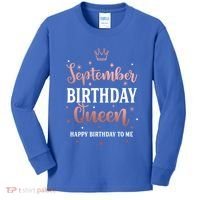 September Birthday Queen September Queen Born In September Gift Kids Long Sleeve Shirt thumb 0