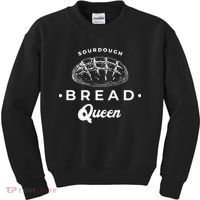 Sourdough Bread Queen Woman Baker Novelty Kids Sweatshirt thumb 0