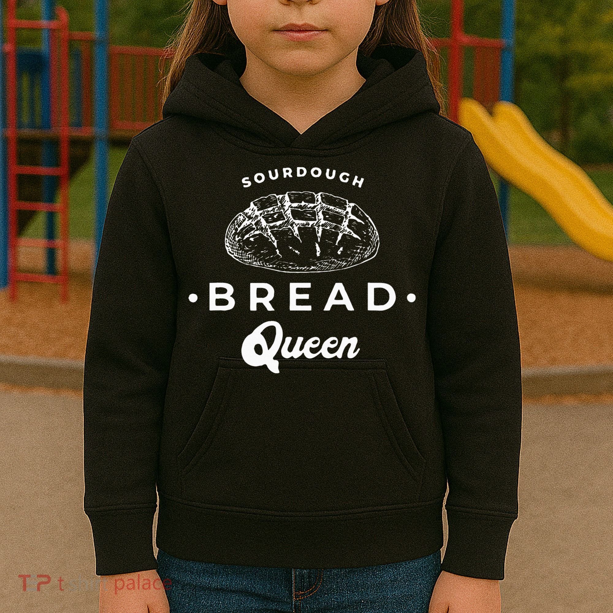 Sourdough Bread Queen Woman Baker Novelty Kids Hoodie